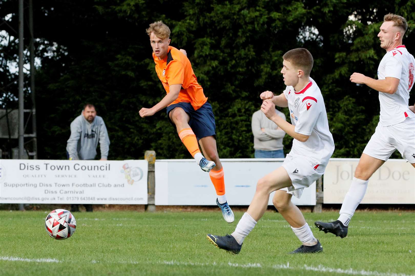 James Wilson has shone since joining Diss Town, with seven goal involvements in seven games Picture: Mark Bullimore