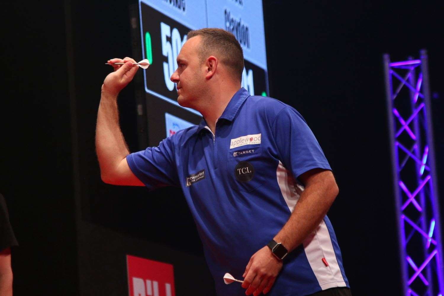 Brett Claydon, playing on the PDC European Tour in 2019. Picture: PDC Europe