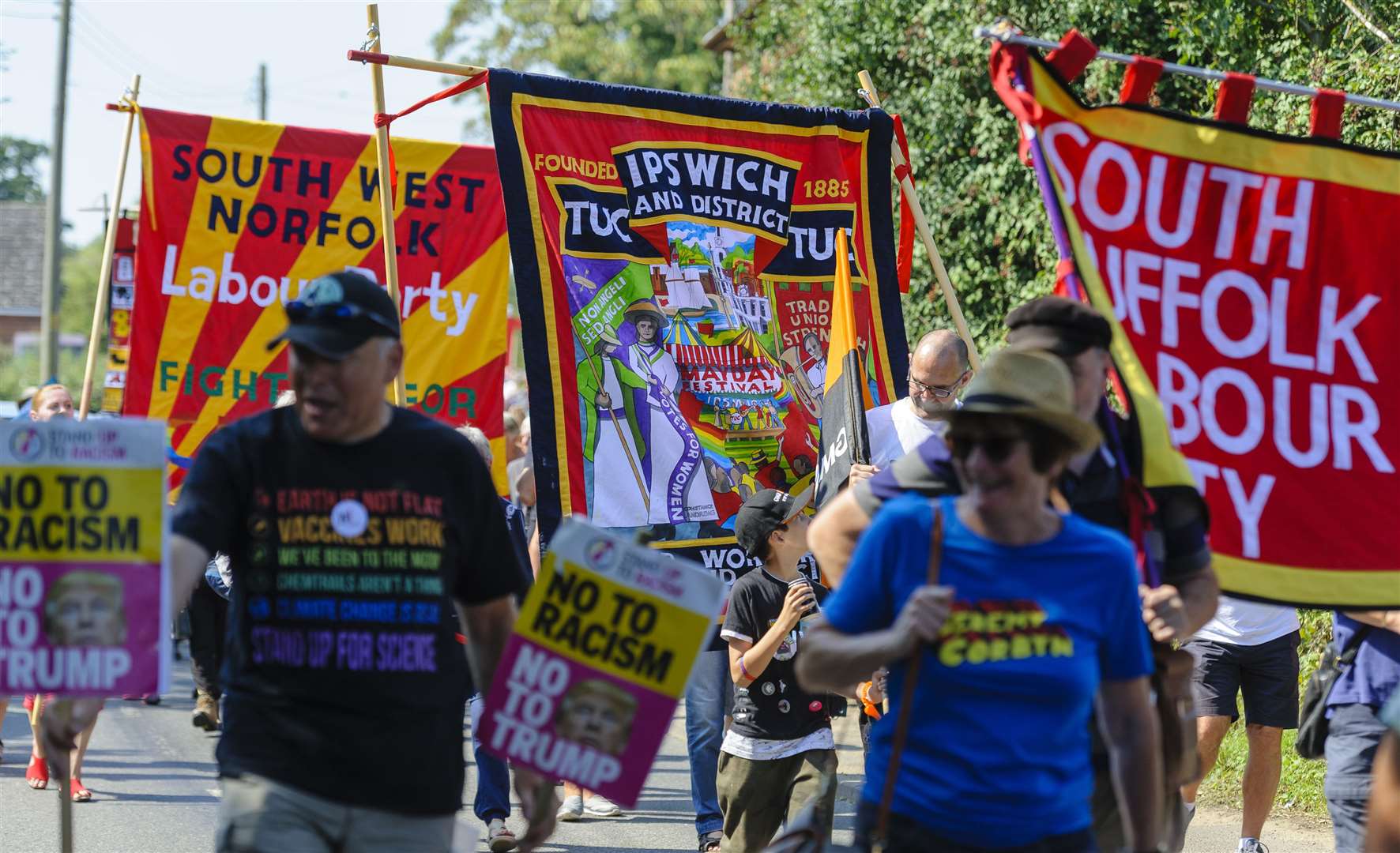 Burston Strike School rally parades through the Norfolk village.