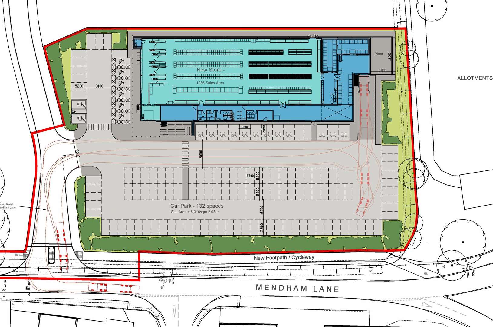 The proposed floor plan of the new Lidl supermarket in Harleston. Picture: Lidl
