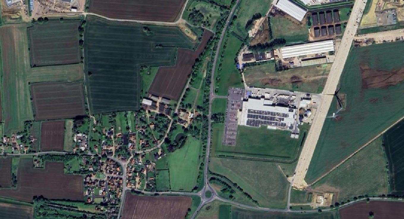 Aerial site of the BESS site in Yaxley. Picture: Google Maps