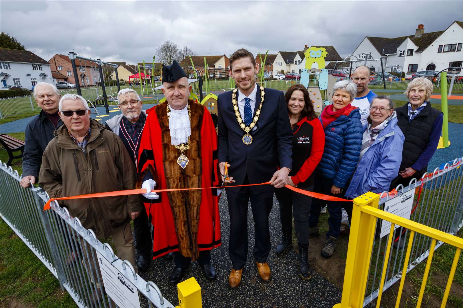 Official opening of the new play equipment in Oak Cresent, Eye by Cllr James Caston Chairman of Mid Suffolk District Council