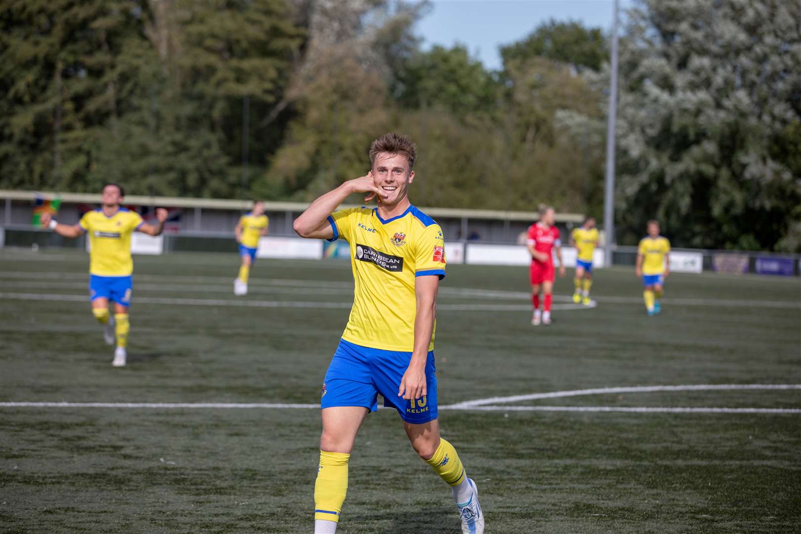 Josh Allen celebrates Sudbury's second goal. Picture: Cameron Screech