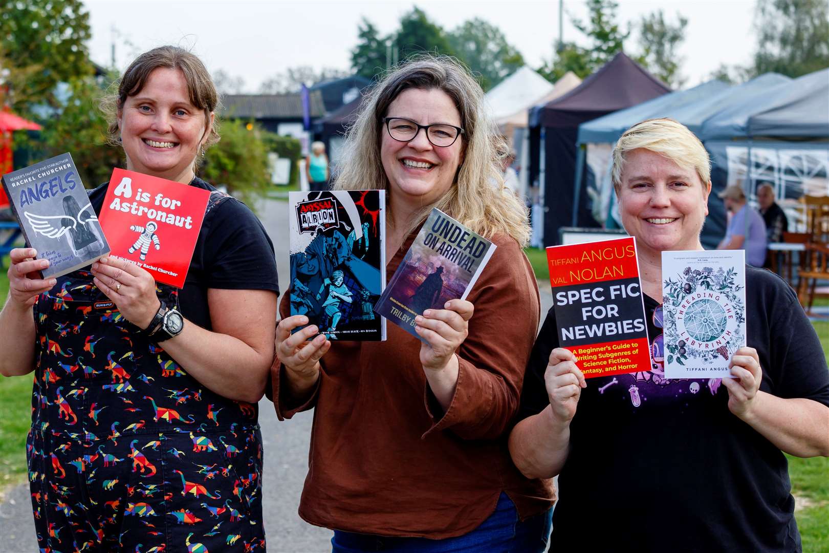 Authors Rachel Churcher, Trilby Black and Tiffani Angus. Picture: Mark Bullimore