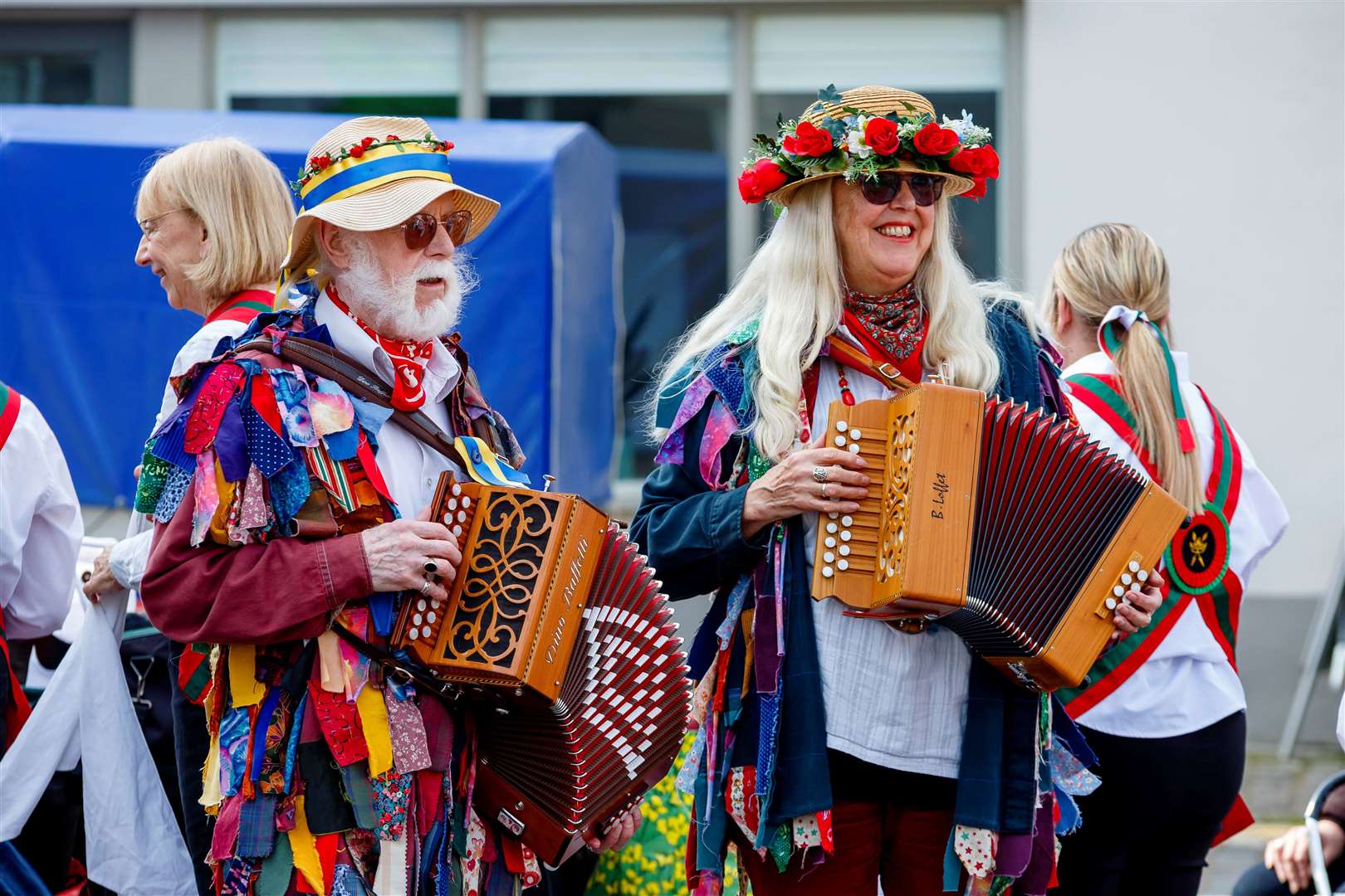 Members of the Hoxon Hundred at Harleston Market Place. Picture: Mark Bullimore
