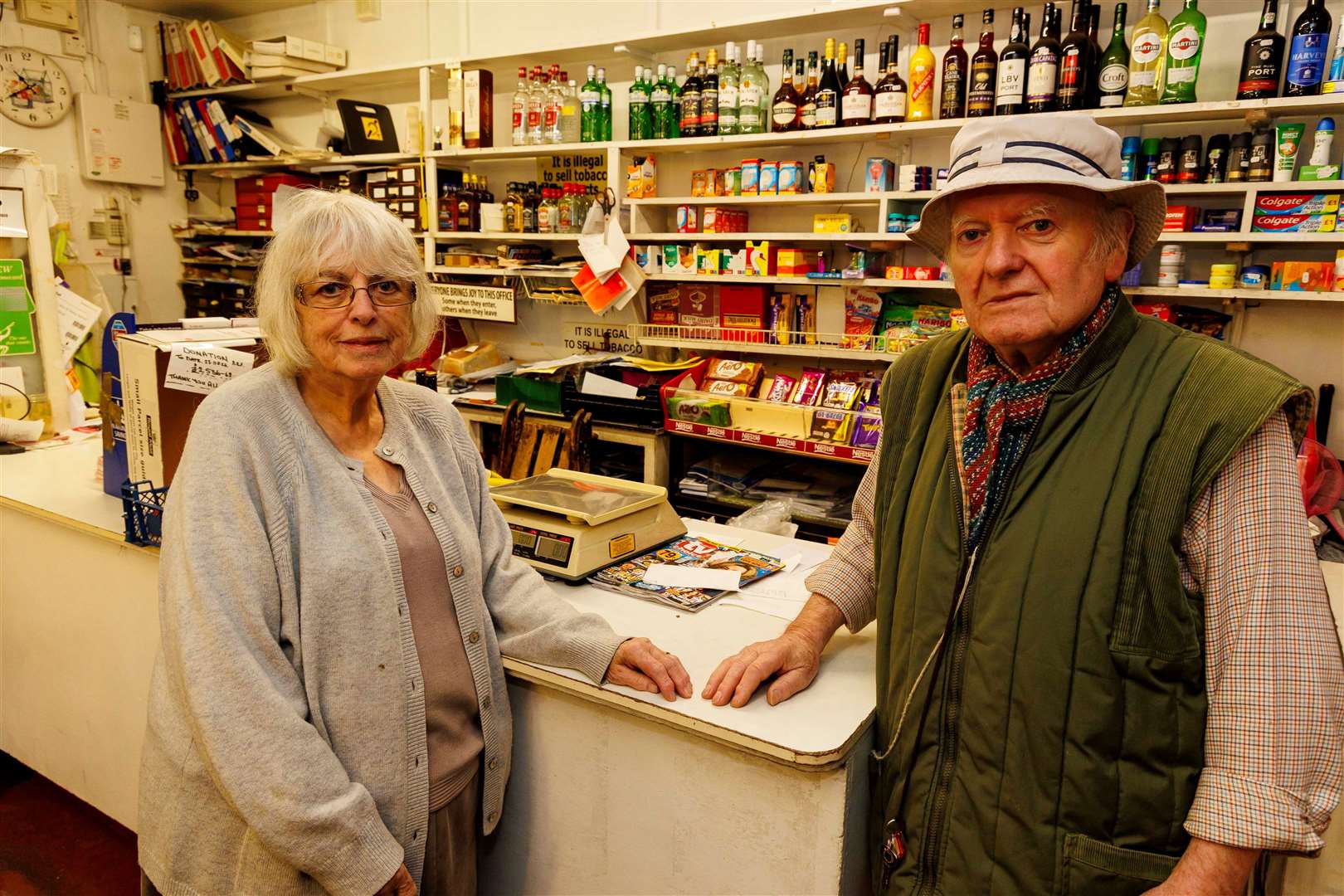 David and Irene Spall, who have run the post office and store in Horham for 57 years are retiring. Picture: Mark Bullimore