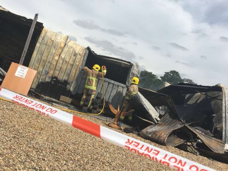 A blaze has destroyed a furniture store in Bacton. Photo: Andrew Martin.