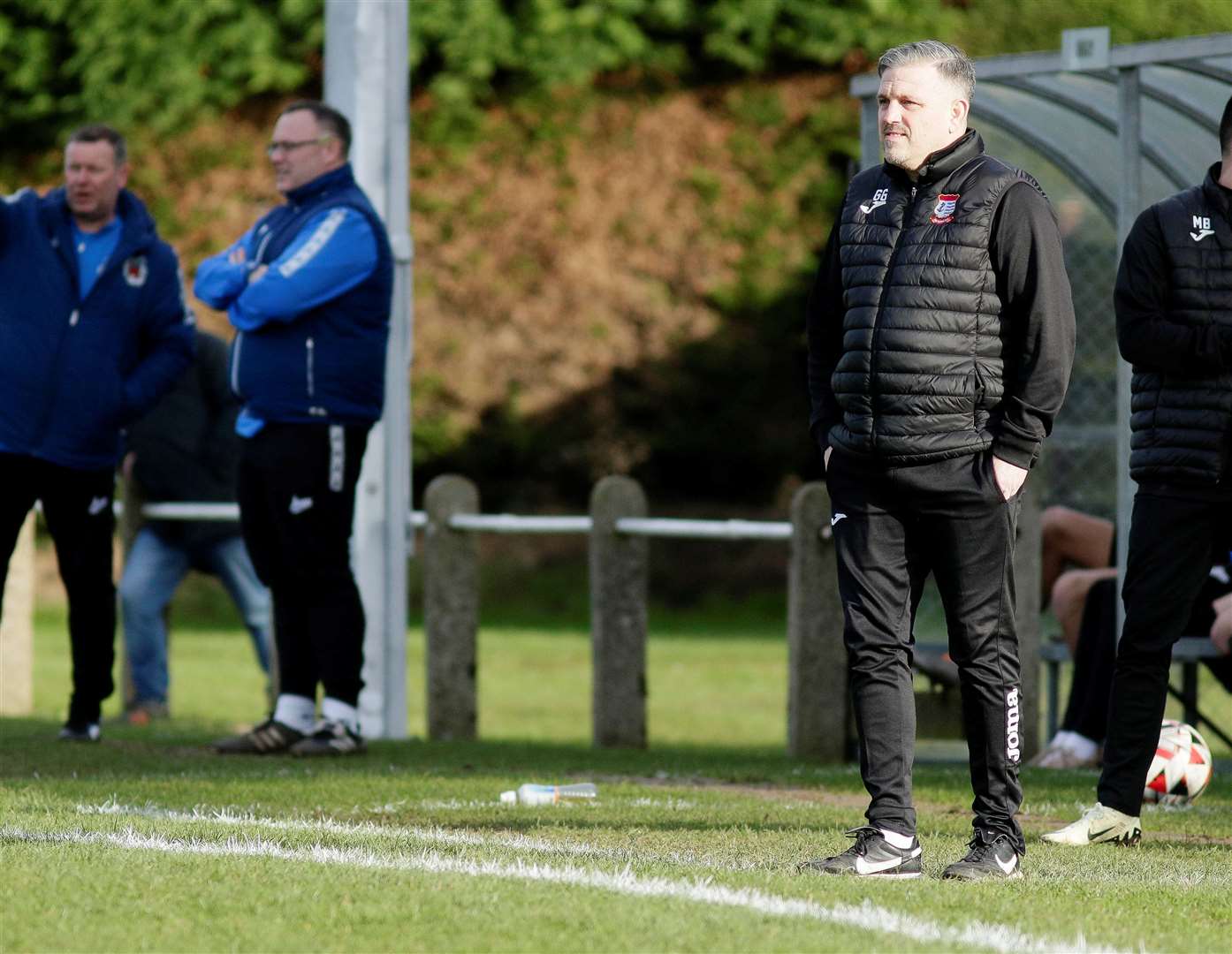 Diss Town manager Garth Good saw his team put in a benchmark performance in the 3-1 home win against Pinchbeck United Picture: Mark Bullimore