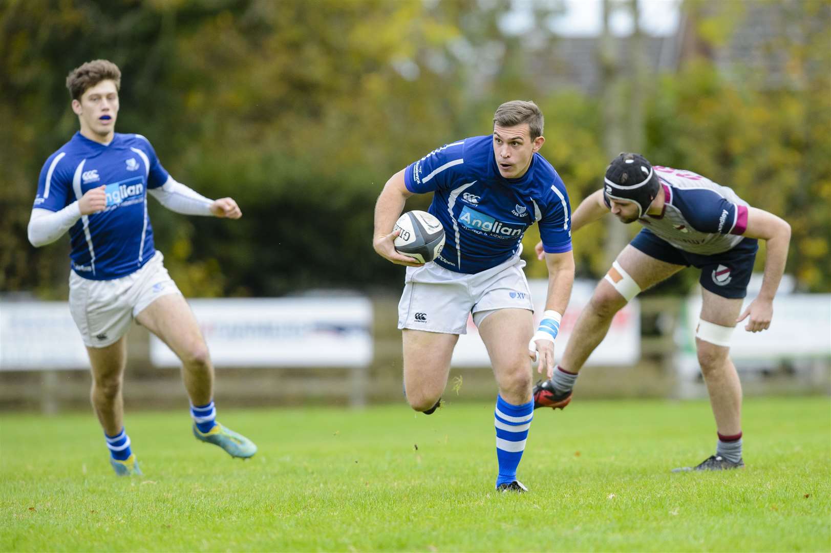 Archie Johnson goes on the attack for Diss. Picture: Mark Bullimore