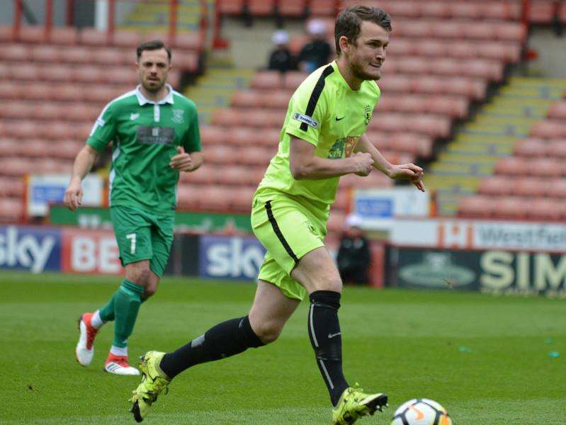 FRONT FOOT: Jack Brame looks to launch an attack for Gym. Picture: Ben Pooley
