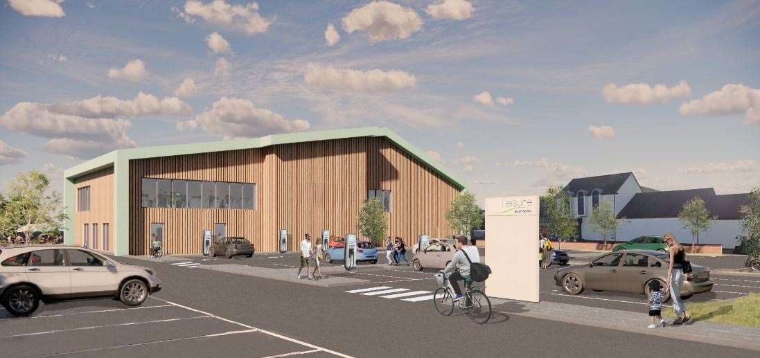 An artist's impression of the new community and leisure centre in Diss. Picture: South Norfolk Council