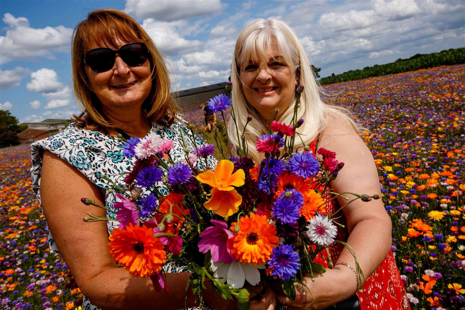 What a lovely bunch: Mandy Sugden and Kim Brewster.