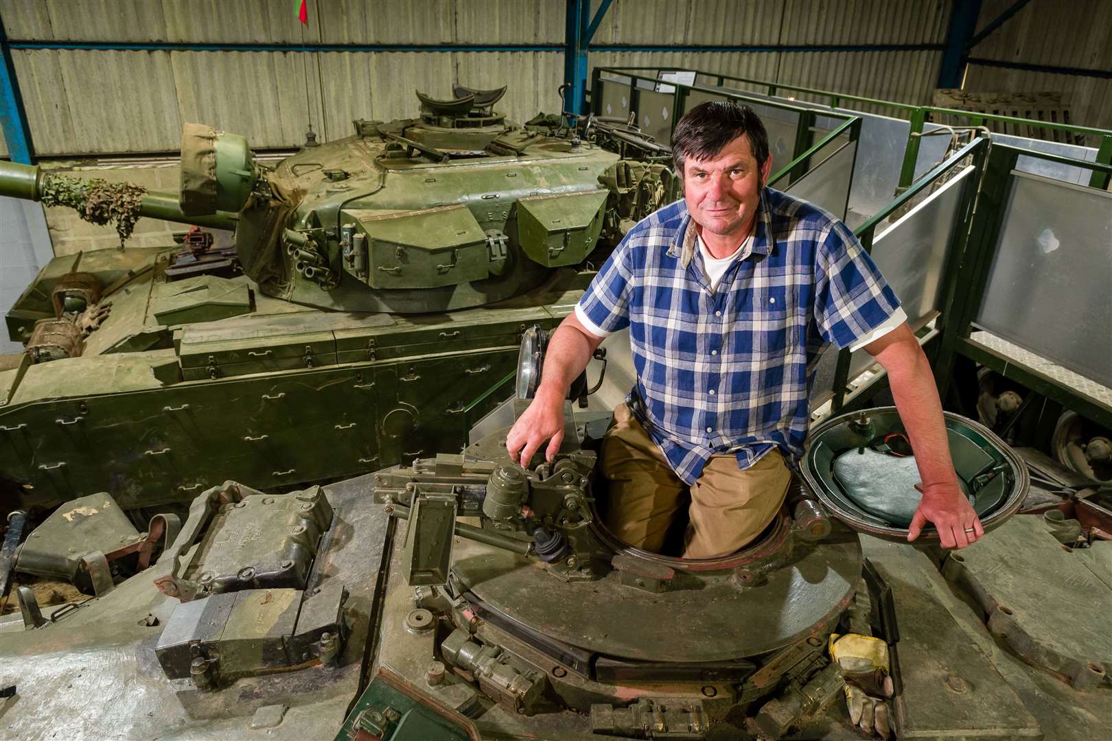Stephen Machaye inside the Norfolk Tank Musem. Picture: Mark Bullimore.