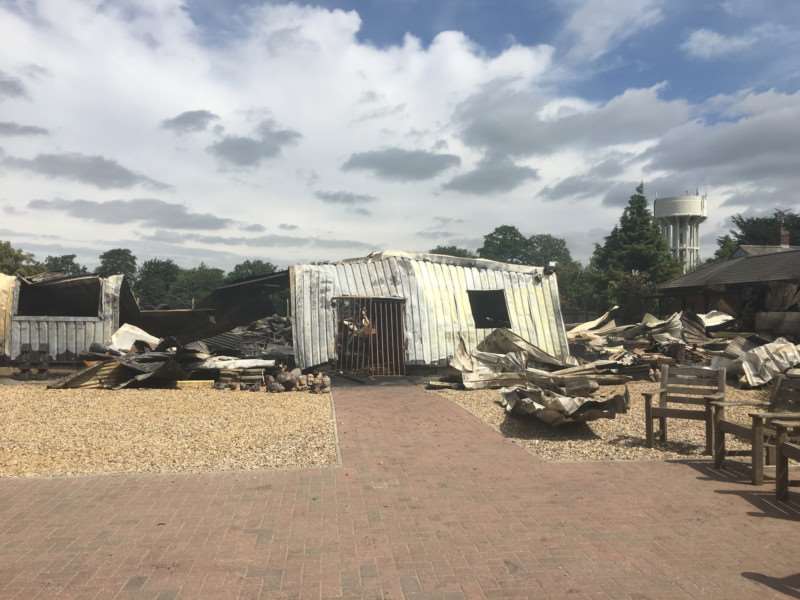 A blaze has destroyed a furniture store in Bacton. Photo: Andrew Martin.