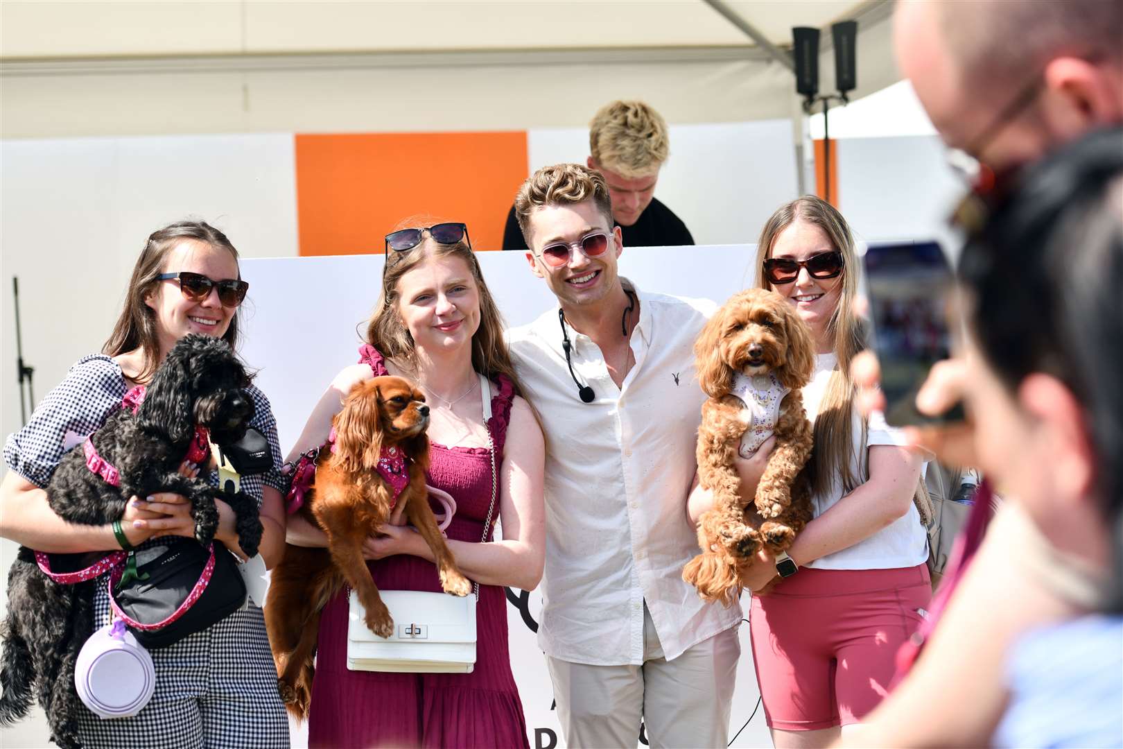 Dancer AJ Pritchard with guests at Goodwoof (Jas Lehal Media Assignments/PA)