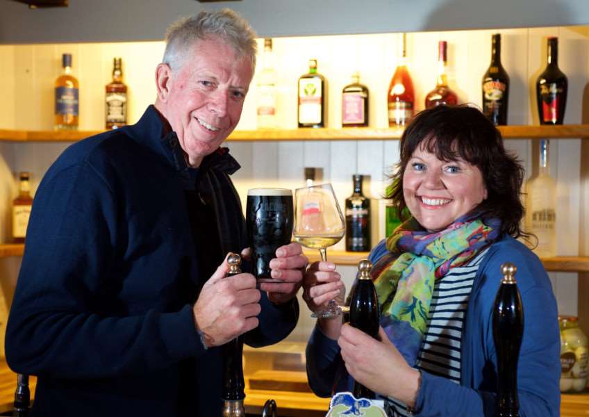 Russell, Norfolk. The Half Moon Inn, Rushall, is launching this Saturday. Pictured are owners Ray Paul and Sarah Campbell-Jones.''Picture: MARK BULLIMORE PHOTOGRAPHY