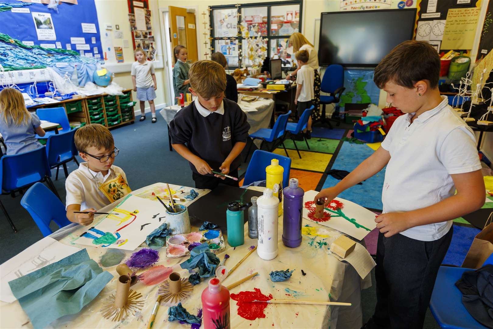 All the proceeds from the art sale have gone to pay for a professional artist to come into school to teach the pupils some new skills. Picture: Mark Bullimore Photography 2022.