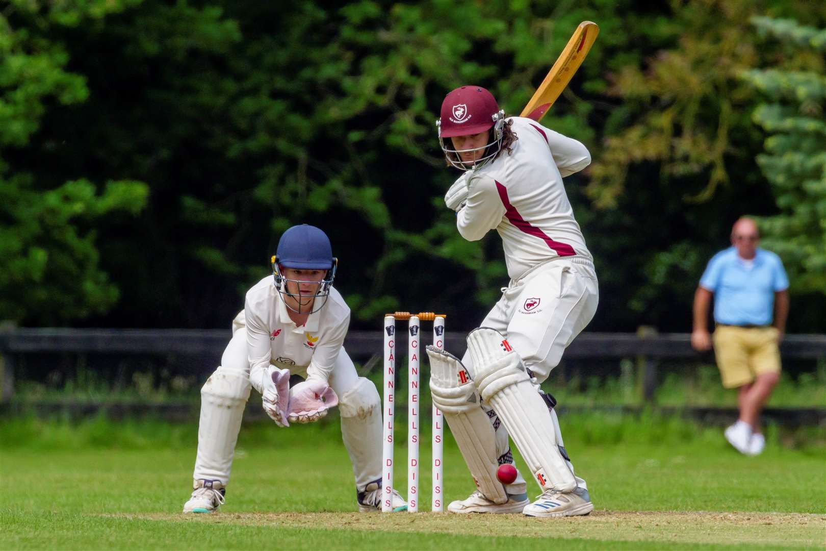 Joel Meredith batting for Old Buckenham against Great Melton. Picture: Mark Bullimore