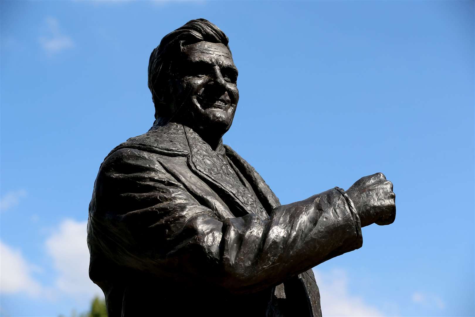 There is a statue of former Leeds United manager Don Revie outside Elland Road (Nigel French/PA)