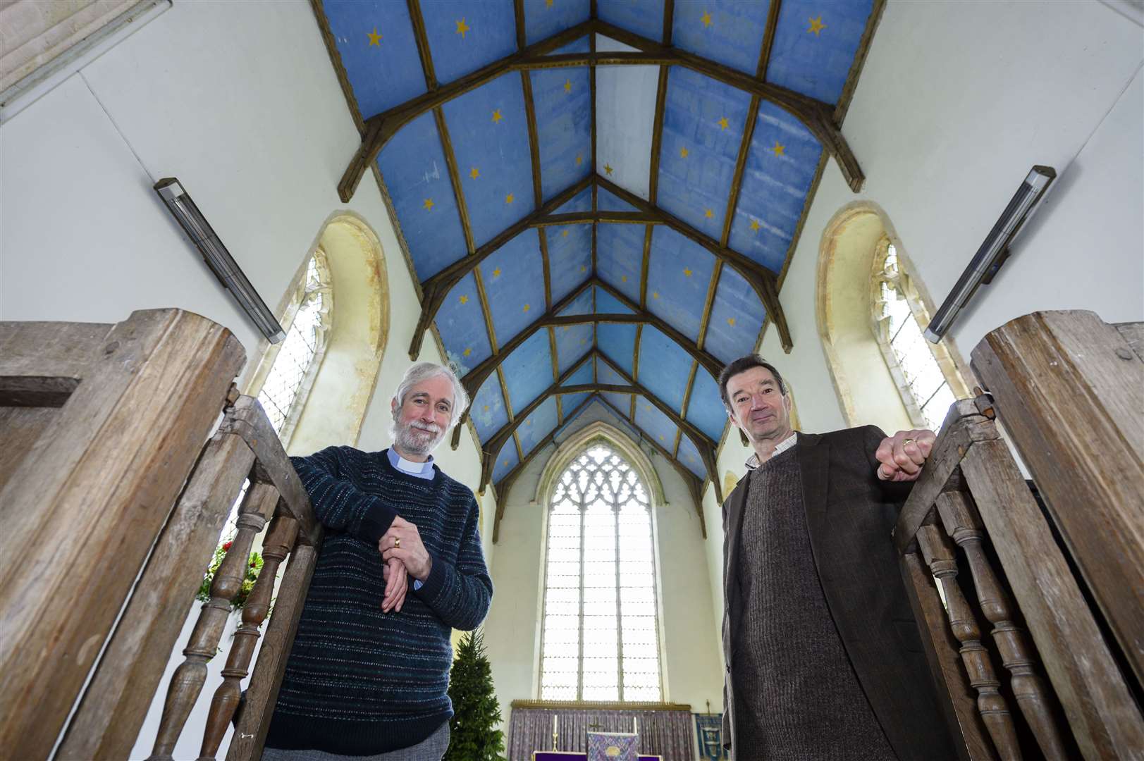 Reverend Canon Steve Wright and Churchwarden David Midgley. Picture: Mark Bullimore Photography 2021.