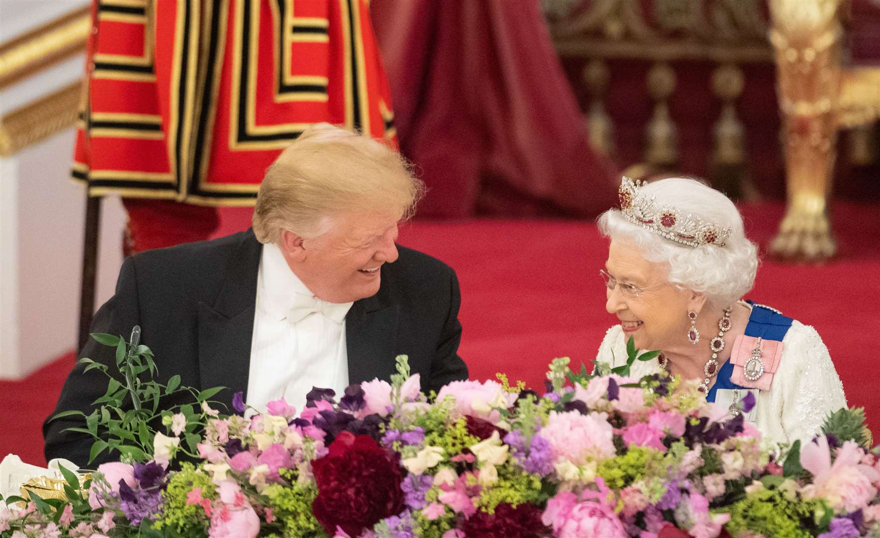 US President Donald Trump and Queen Elizabeth II during the state banquet at Buckingham Palace in 2019 (Dominic Lipinski/PA)