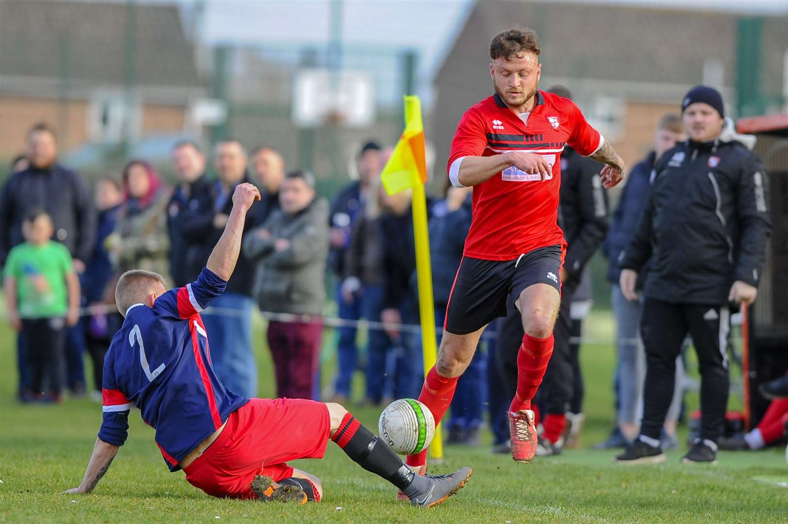 Football action from Long Stratton v Wymondham - Sam Page..Picture: Mark Bullimore Photography. (7568815)