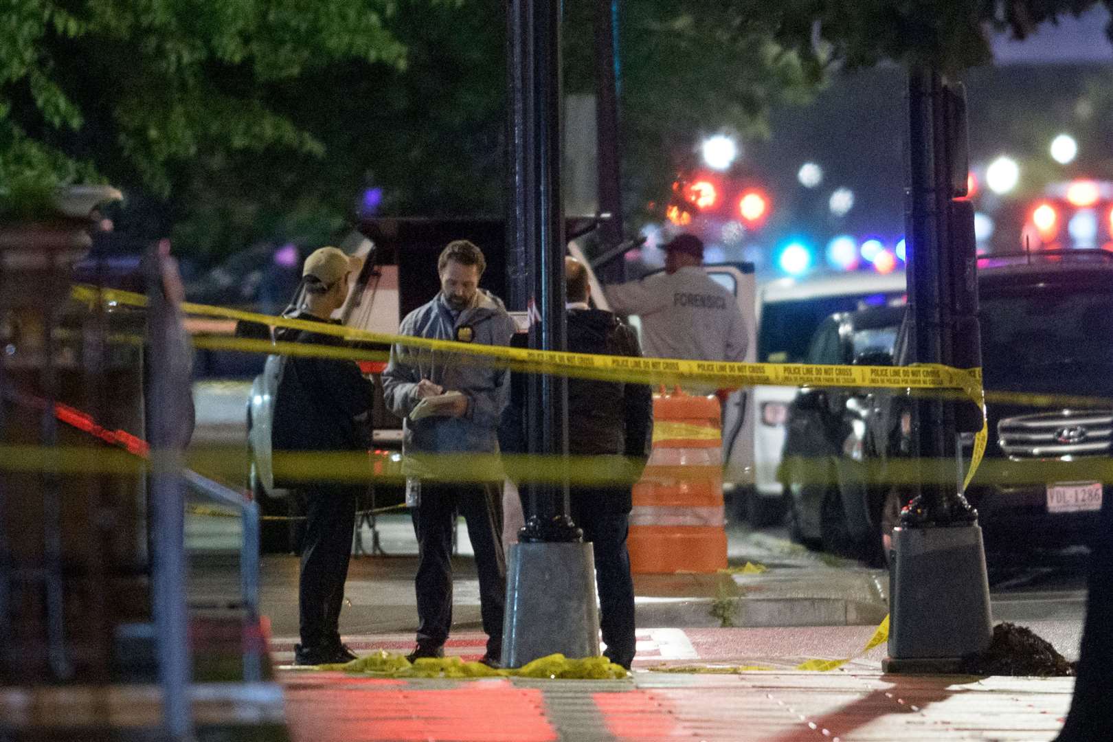 Law enforcement at the scene outside the Capital Jewish Museum in Washington (Rod Lamkey Jr/AP)