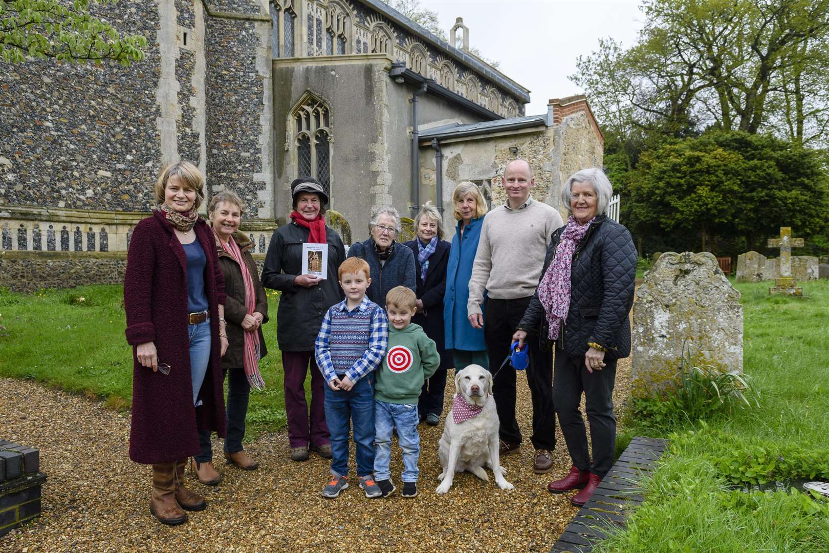 Bressingham, Norfolk. Group of villagers celebrating restoration completion of St John the Baptist church in Bressingham. Picture: Mark Bullimore Photography (1972755)