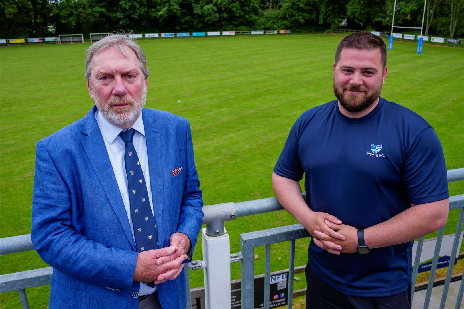 Alex Kelsall alongside new Diss chairman Stephen Drake. Picture: Mark Bullimore