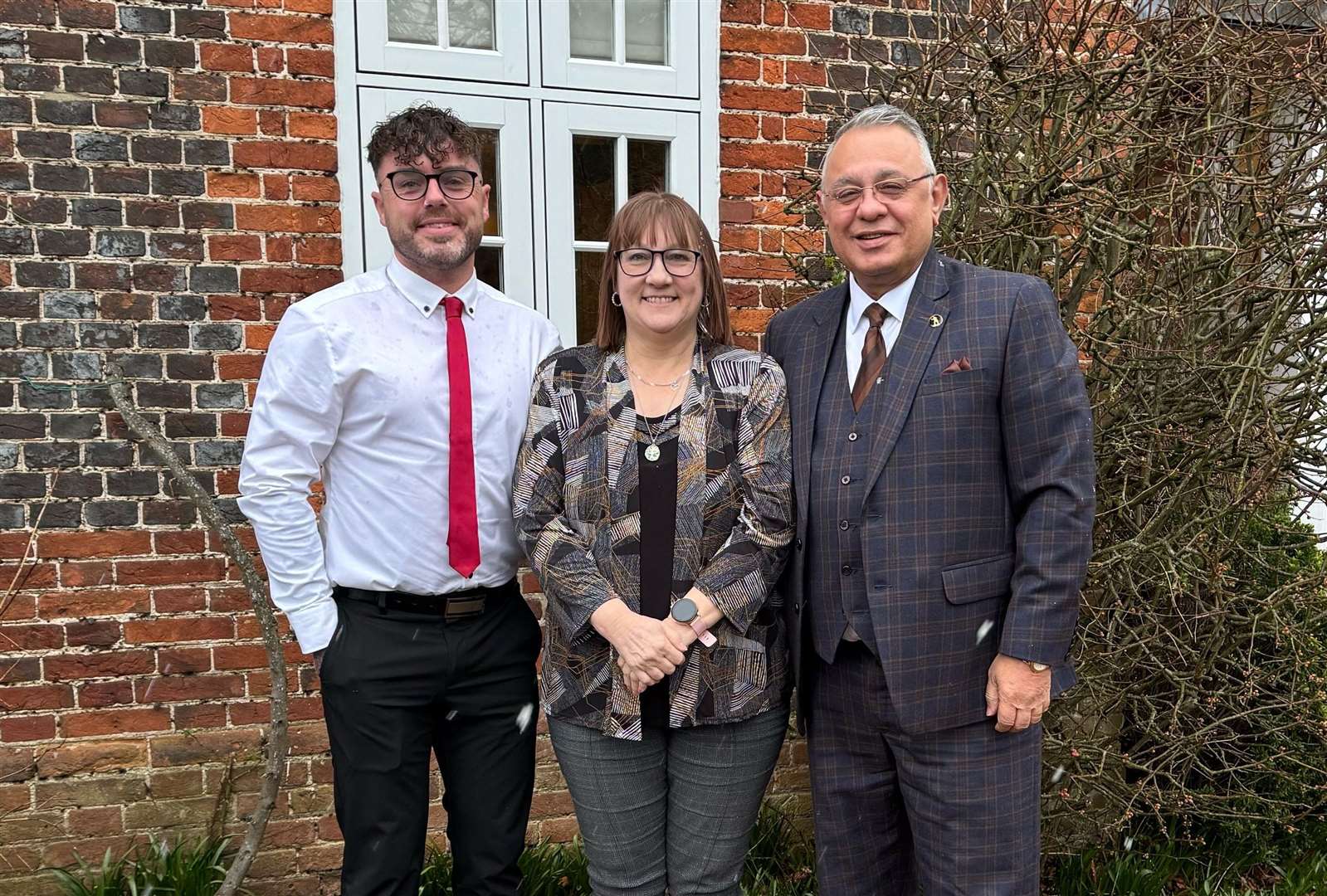Attleborough town councillor Daniel Burcham, town clerk Sharon Smyth and Gez Chetal. Picture Submitted
