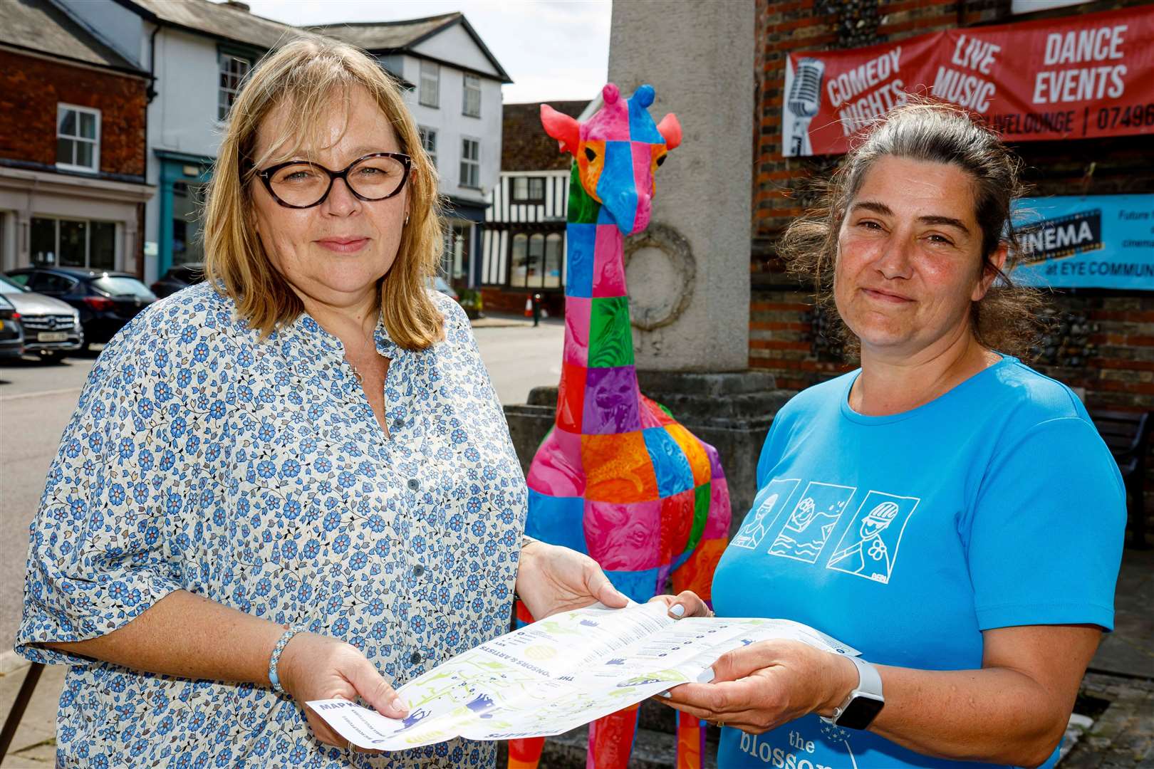 Sadie Lofthouse and Clare Jackson of The Blossom Charity holding one of the sculpture trail maps. Picture: Mark Bullimore