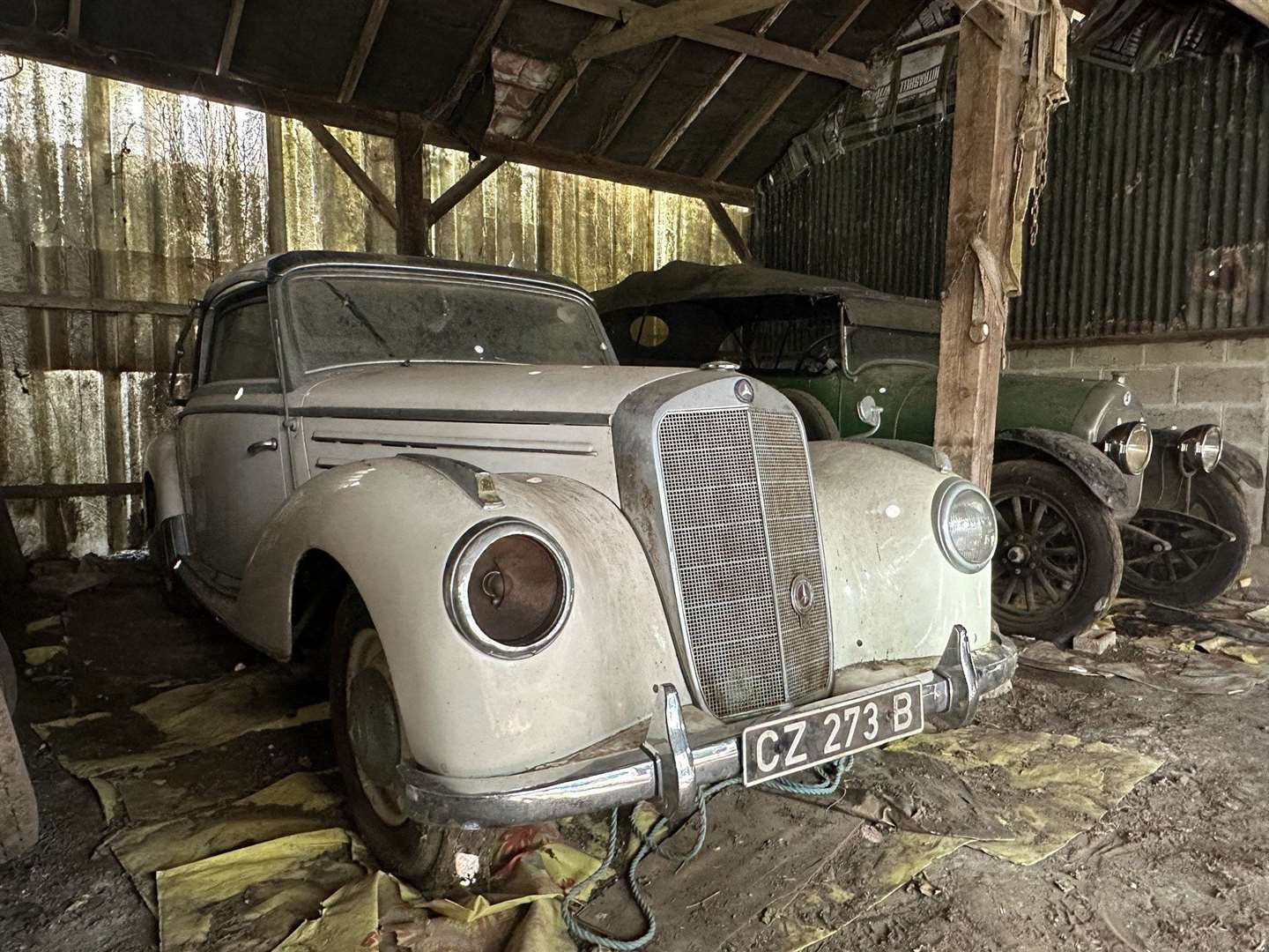 The 1952 convertible Mercedes Benz 220 Type A, which fetched £10,500 at auction. Picture: Reeman Dansie Auctions / SWNS