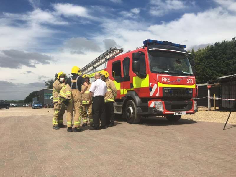 A blaze has destroyed a furniture store in Bacton. Photo: Andrew Martin.
