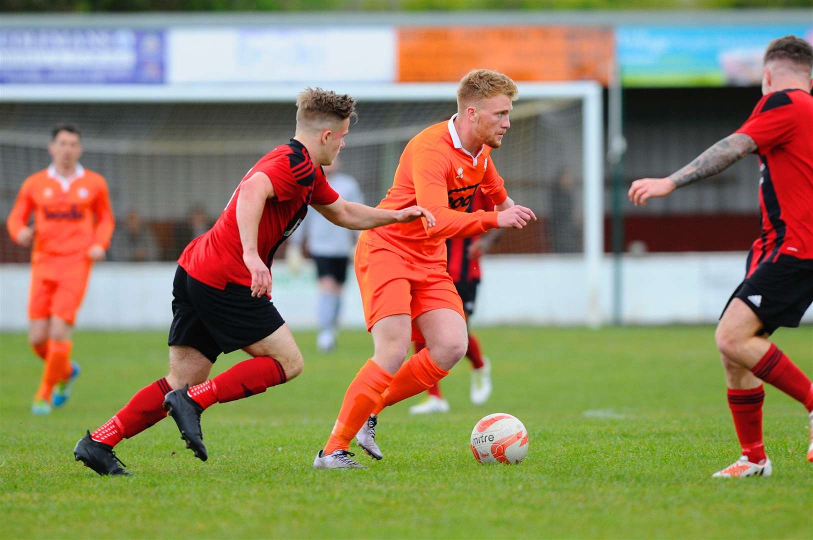 Diss, Norfolk. Football action from Diss Town v Coggeshall Town. Angus Mackie..Picture: MARK BULLIMORE. (13086271)