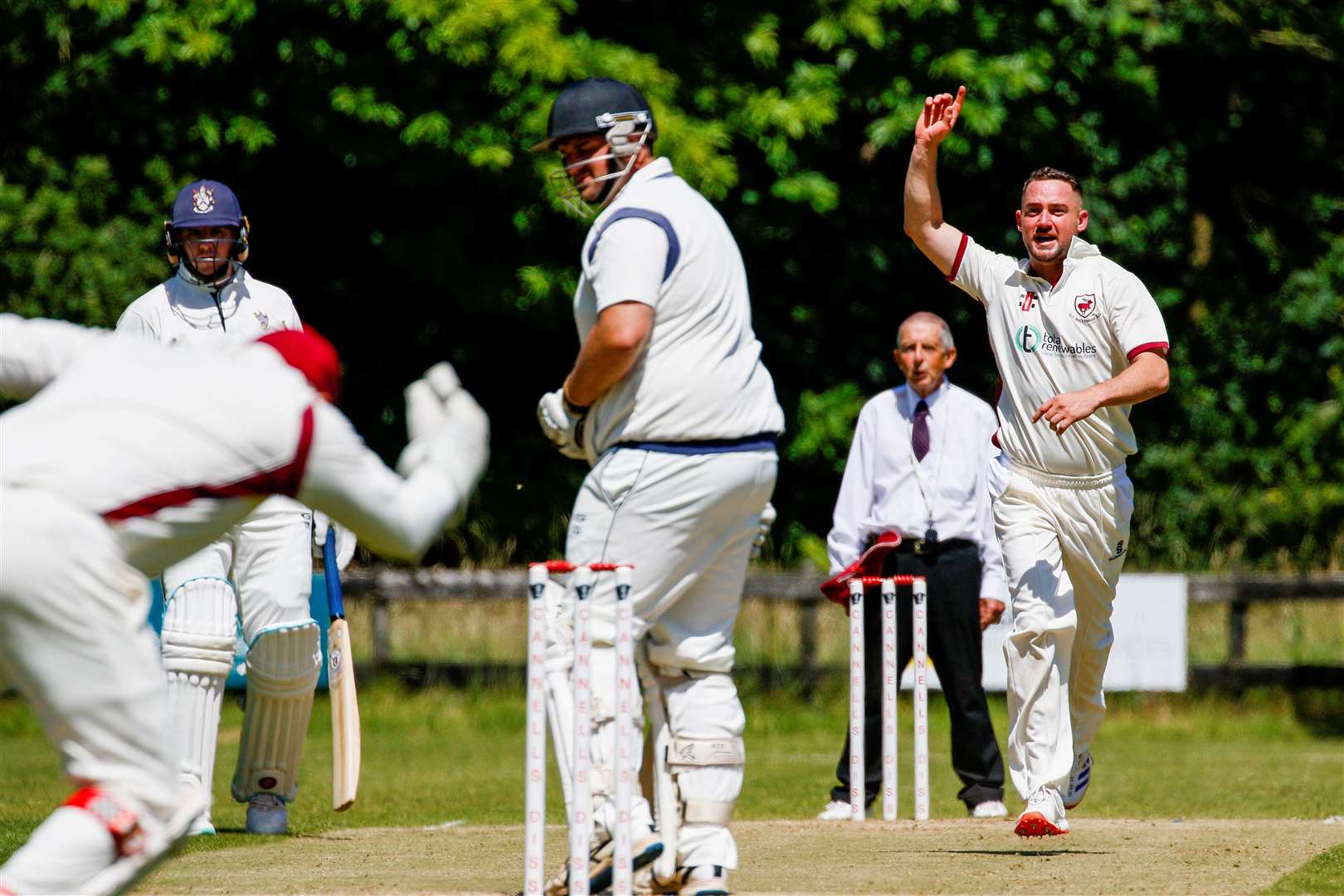 Glen Meredith (bowling) is one of five first-team players who came through Old Buckenham’s youth system. Picture: Mark Bullimore