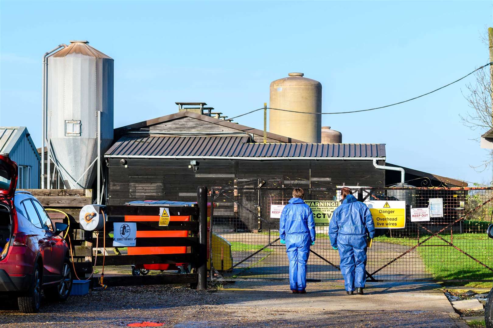 The farm at the centre of a confirmed bird flu outbreak in Athelington, Suffolk. Picture by Mark Bullimore.