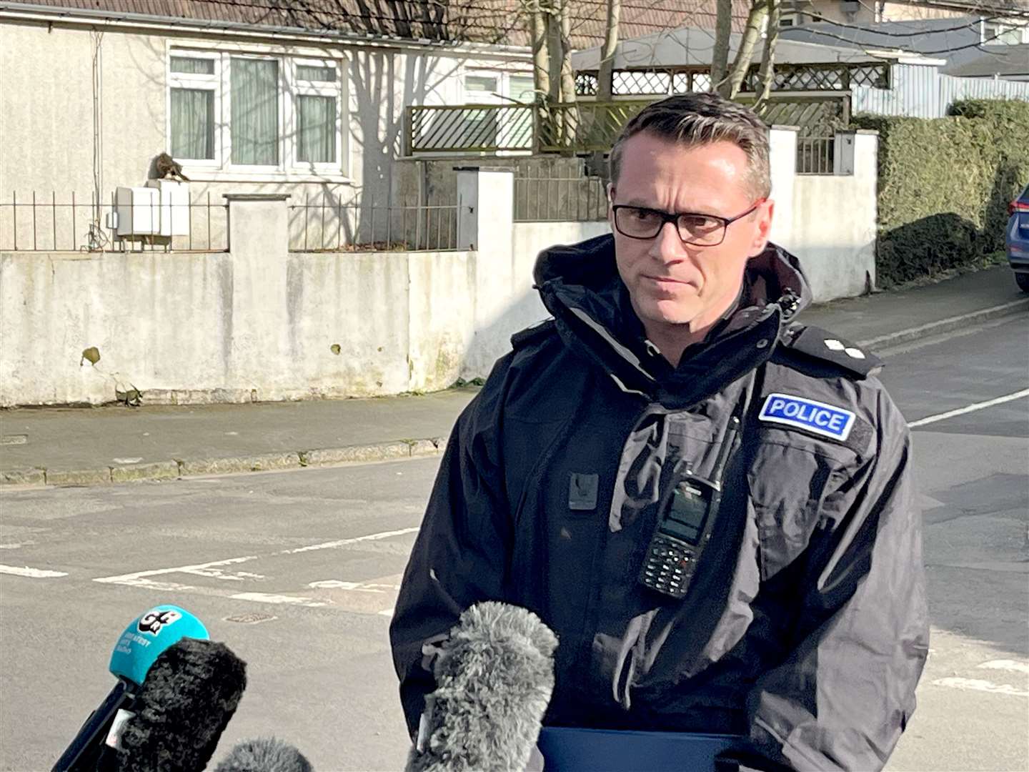 Inspector Terry Murphy speaks to the media on Cobhorn Drive, Hartcliffe (Rod Minchin/PA)