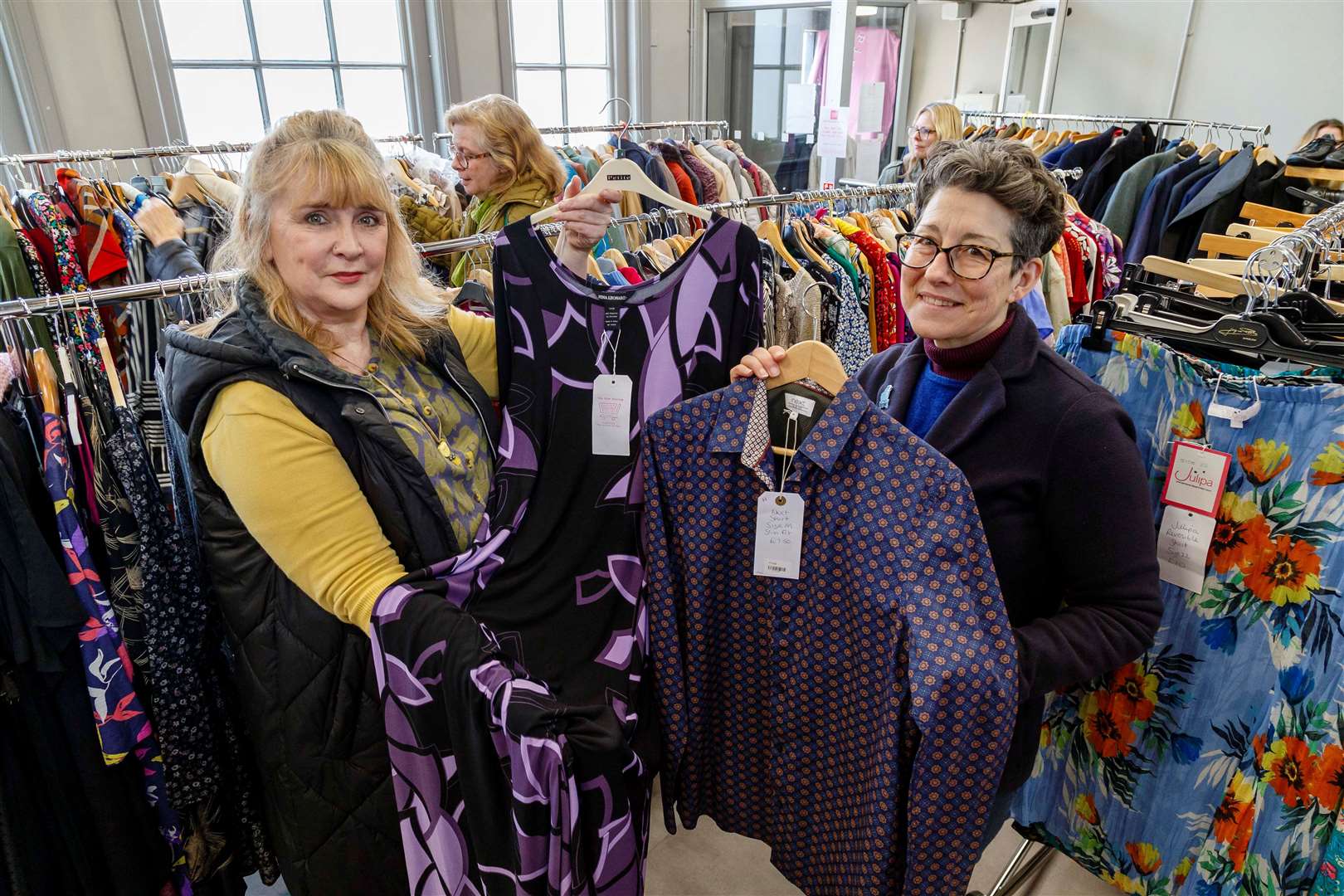 Katrina Savage and Justine Johnston at the pop-up shop in The Hexagon in Eye. Picture: Mark Bullimore