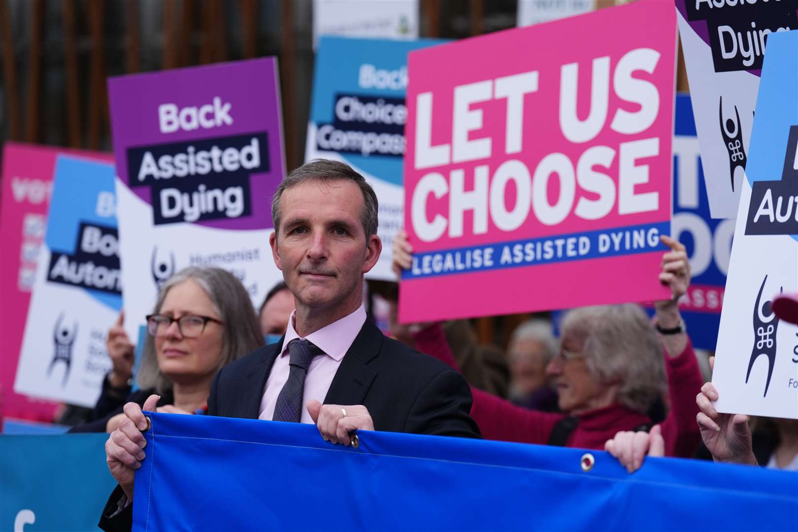 Liam McArthur had earlier addressed supporters of his Assisted Dying for Terminally Ill Adults (Scotland) Bill outside Holyrood (Andrew Milligan/PA)