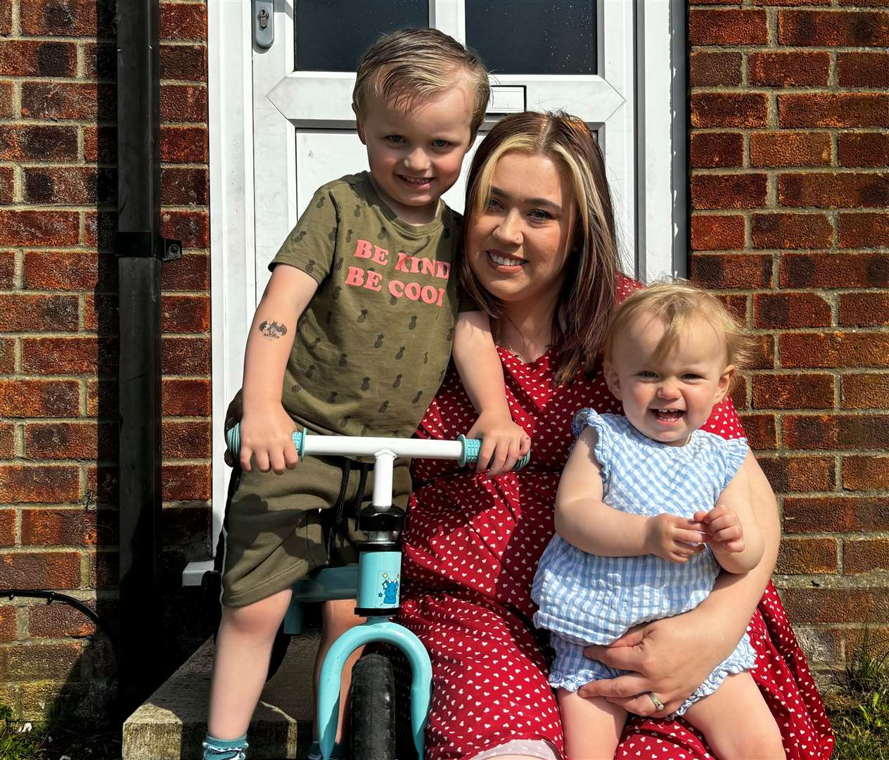Becca Brunton, with her four-year-old son Zac and daughter, Bonnie. Picture submitted