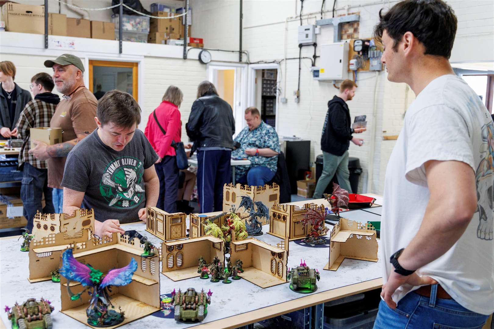 Jack Sayer and Michael Gill playing Warhammer 40,000. Picture: Mark Bullimore