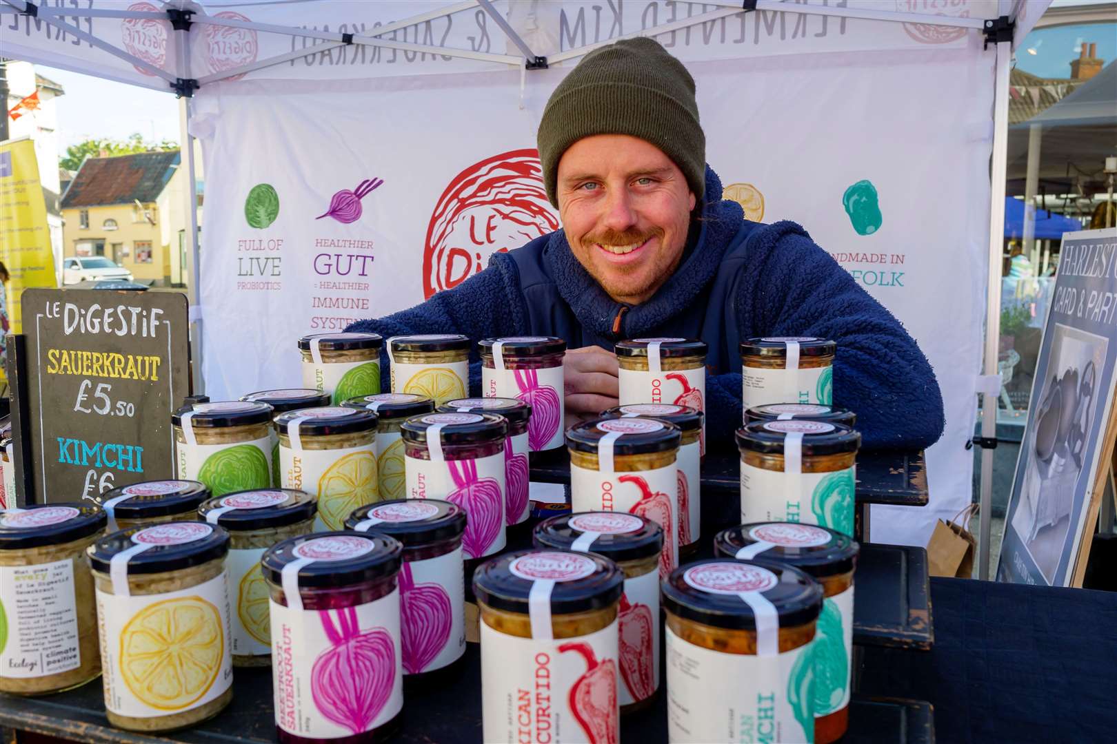 Dan Anderson of Le Digestif who sells Kimchi and Sauerkraut. Picture: Mark Bullimore