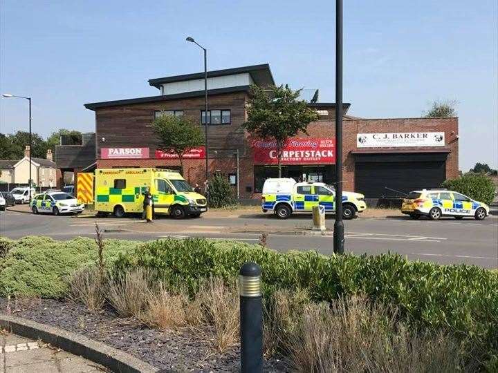 Police vehicles and an abulance attended (40221178)