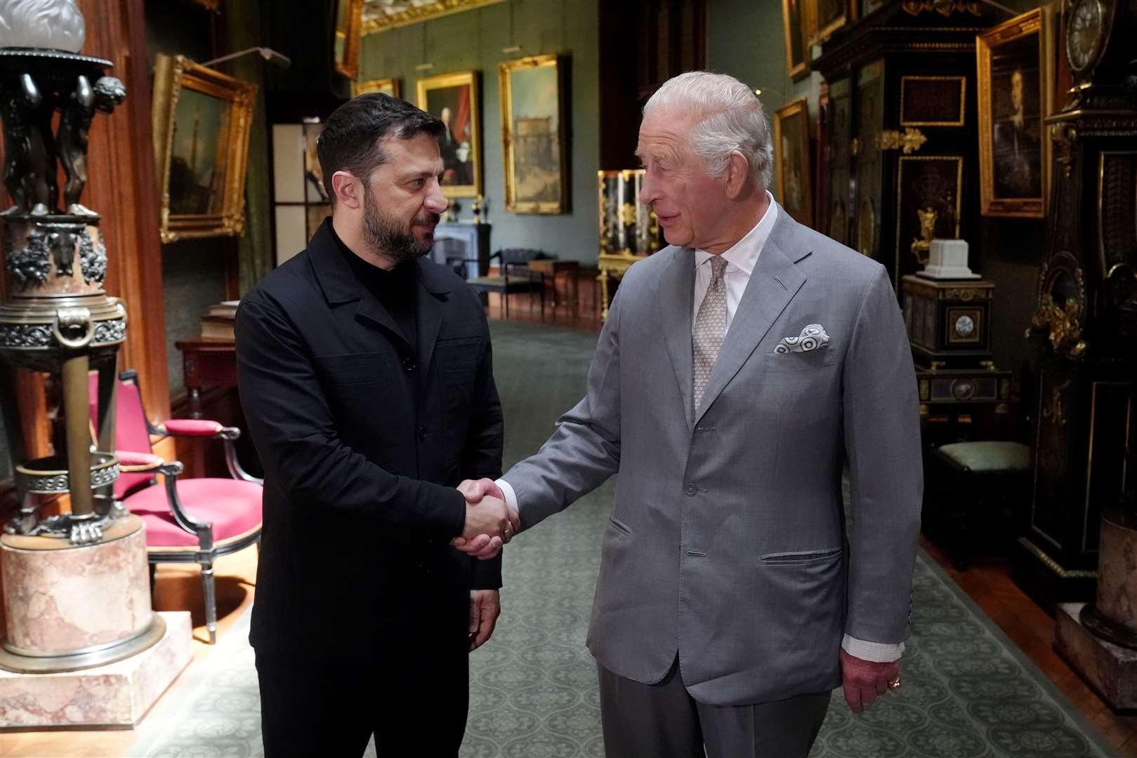 The King with Volodymyr Zelensky at Windsor Castle (Jonathan Brady/PA)
