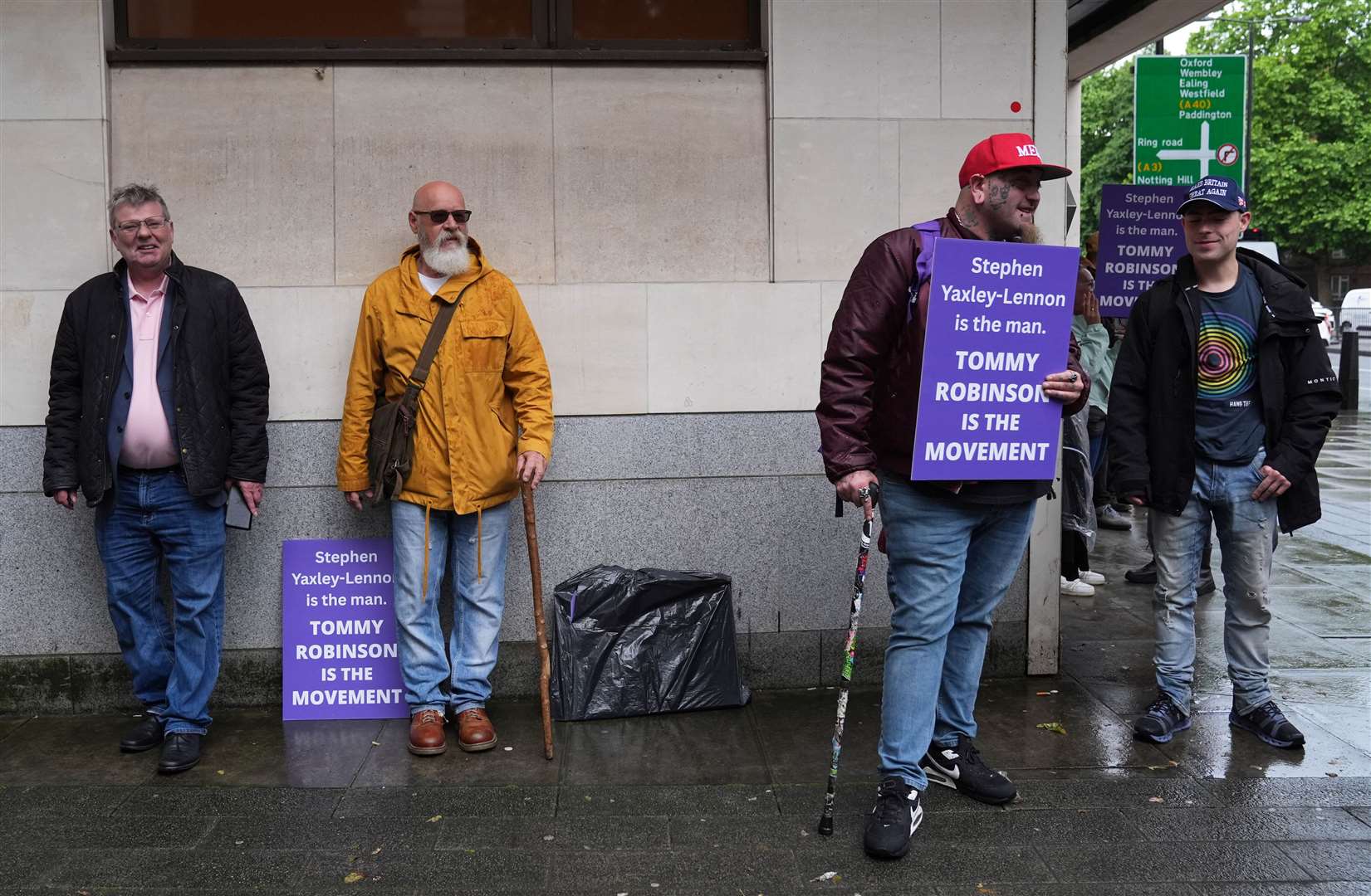 Tommy Robinson supporters outside Westminster Magistrates’ Court (Maja Smiejkowska/PA)